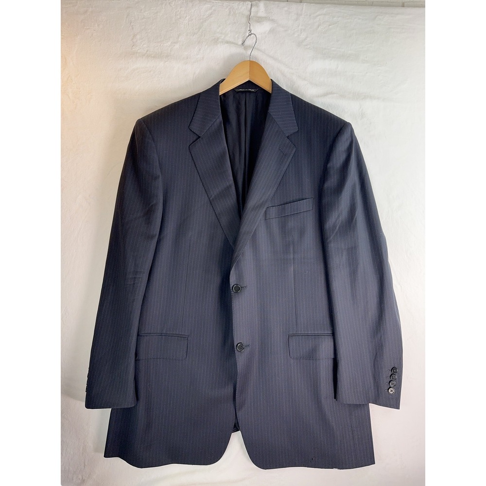 Canali Blazer Mens 56L Wool Pinstripe Made in Italy Suit Jacket Classic